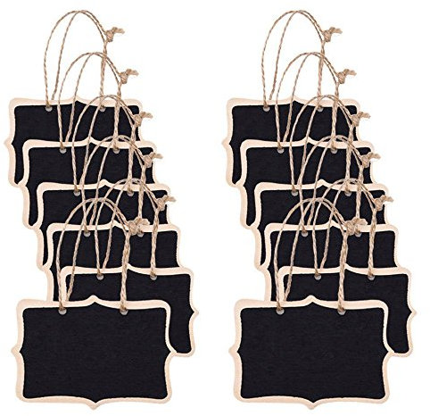 Set von 12 Mini-Kreidetafeln, rechteckig, doppelseitig, schwarze Tafel für Nachrichtentafel, Schilder, Weihnachten, Tisch, Hochzeiten, Kinder, Basteln, Tischkarten, Partygeschenke.