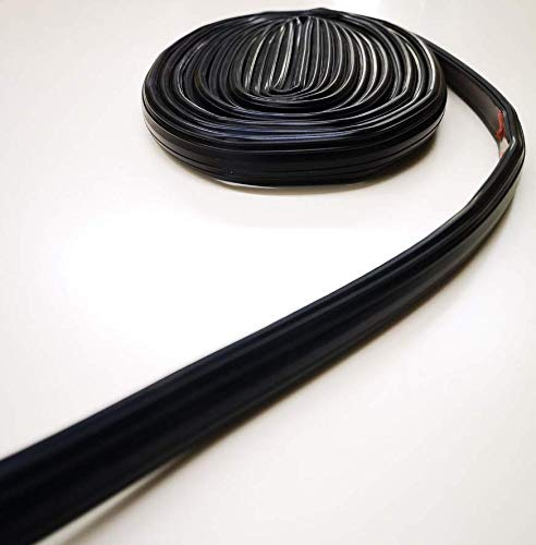guarnizione nera universale paraspifferi tubolare adesiva perimetrale per telaio porte e finestre in legno e alluminio,fabbricata in una speciale mescola EPDM con biadesivo.conf. in rotolo da cm.600
