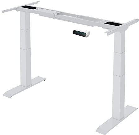 SANODESK Premium Line - elektrisch stufenlos höhenverstellbarer Schreibtisch mit Kollisionschutz, Memory-Steuerung und Softstart/Stop Funktion (Weiß)