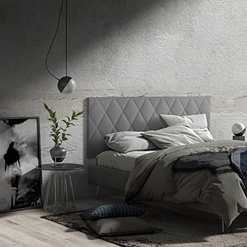 MOMMA HOME - Bettkopfteil - Modell Wärme - Farbe Anthrazitgrau - 150 x 60 cm - Polsterung aus Gestepptem Kunstleder - Inklusive Aufhängevorrichtung - Kopfteil für das Schlafzimmerbett
