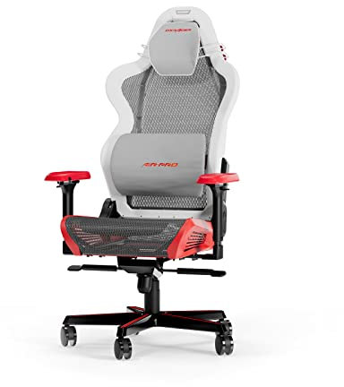 DXRacer (das Orginal Air R1S Gaming Stuhl, Mesh, Weiß-Rot-Schwarz-Grau, 200 cm