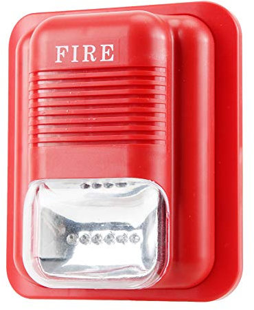 Ton- und Licht-Feueralarm, DC12V / 24V-Blinklicht-Alarm mit DREI verschiedenen Tönen Stroboskop-Sirene-Alarm-Sicherheitssystem für Home-Office-Hotel