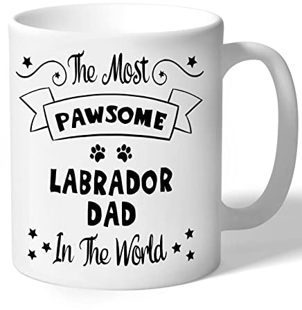 Labrador Dad Mug Gift Pawsome (Black Print) Dog Lover Owner Birthday Men Fathers Day Present