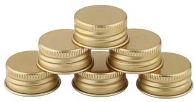Agoky 50 Stück Schraubverschluss Aluminium Drehverschluss 24mm 28mm Gewindekappen Deckel Ersatz Verschluss Deckel für PET-Flaschen Gold 28MM 28mm
