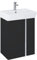 VBChome Badmöbel Set 50 cm Weiß Waschbecken mit Schwarz Matt Hängeschrank Waschtisch 2-Türen Soft-Close Seitengriff Modern Elegant