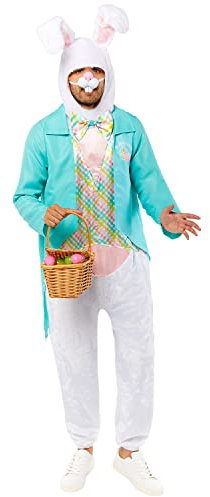 amscan 9914647 - Erwachsene Plüsch Osterhase Overall & Kapuze Faschingskostüm (Standard)