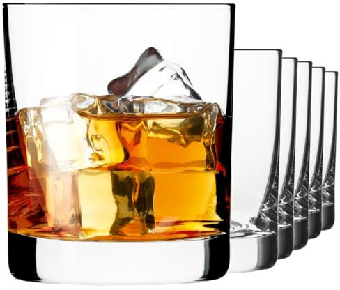 KIAPPO Whiskey Gläser Set 300 ml - 6 Stück Whisky Tumbler Gläser - Kristall Trinkgläser für Scotch Bourbon - Cocktailgläser für Partys - Eventgläser - Partyservice Gläser