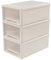 Ikando Plastic Organizer 3 Drawers Tower, Storage Drawers Chest Unit, 7L Stackable Table Organiser