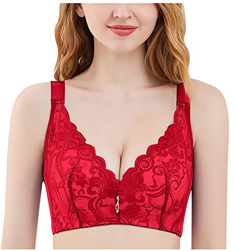 Brassière Femme Enceinte Chic sans Armature Grande Taille Bralette Push-up Lingerie Confortable Soutiens-Gorge pour Quotidien Yoga l'Entraînement Fermeture Fitness Brassière