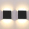 CHEVVY 2 Stück LED Wandleuchte Innen Schwarz 7W Moderne LED Wandleuchte Up and Down Leuchten Aussen Einstellbar Abstrahlwinkel Warmes Weiß 3000K Schwarze Wandlampen