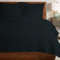 Pizuna Coton peigné Ensemble de Housse de Couette 260x220 cm 2 Personnes Noire, 100% Coton Longue Tige 400 Fils Armure Satin, Housse de Couette de Luxe avec Fermeture à Boutons Noire