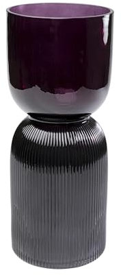 Kare Design Vase Marvelous Duo, Pink/Grau, Deko Vase, Blumenvase, Glas, mundgeblasen, Unikat, 40x17x17 cm (H/B/T)