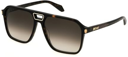 Just Cavalli SJC036 0722 Avana Scura Lucida Sunglasses Man Acetate, Navigator, 59