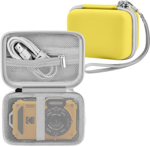 Leayjeen Étui pour Appareil Photo Numérique Etanche, Compatible avec Kodak Pixpro FZ55/Kodak Friendly Zoom FZ45/Yixinxin/Kodak WPZ2, Conception de Coque Dure EVA (étui Uniquement) Jaune