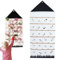 Qivine Adventskalender zum Befüllen Stoff, 24 Tage Adventskalender Wandteppich Hängend 50 × 120 cm Weiß Wand Tür Deko Wandkalender für 2024 Weihnachtsdeko Ramadan Party
