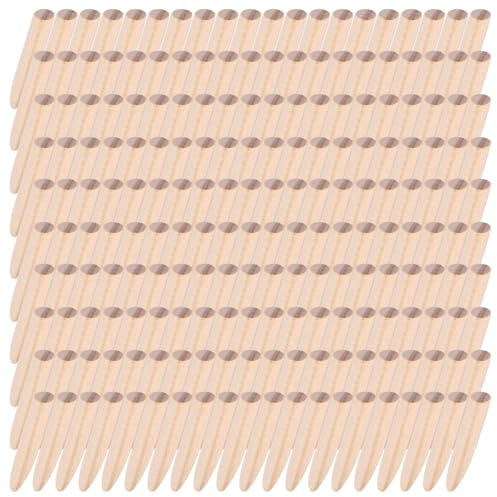 Tuabyem 200 Packs Pocket Hole Plugs Solid Wood Dowels Pocket Hole Jig Paint Grade Wood Plugs Hardware Plugs Wooden Hole Filler