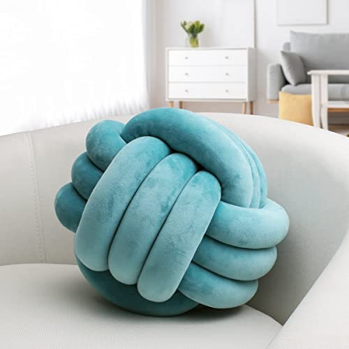 IIQI Cuscino a Nodo, fatto a mano Cuscino Divano per la decorazione domestica (Darkcyan 125,22-cm)