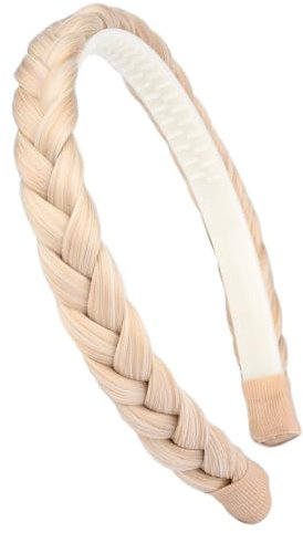 Gledola geflochtenes Stirnband mit Zähnen Zöpfe Haarband mit Zähnen Synthetisches Haar Band geflochtenes Haarband (Heller Honig Blond)