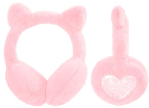 Ohrenschützer Kinder Winter Ohrenwärmer Damen Ohrschützer Mädchen Plüsch Warm Ohrenschutz Kind Warme Ohrschutz Weiche Flauschige Outdoor Ohrwärmer Kälteschutz Winddicht Winterzubehör Frauen Rose