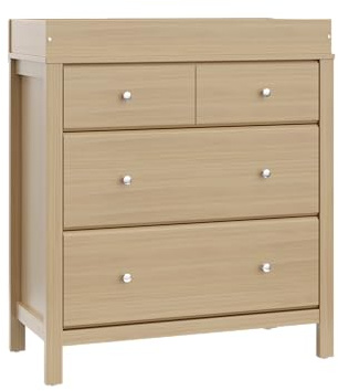 Storkcraft Horizon 3 Drawer Chest with Removable Changing Topper (Driftwood) – GREENGUARD Gold Certified Nursery Dresser, Kids’ Storage Chest with Organizer, Durable and Stylish 3-Drawer Design