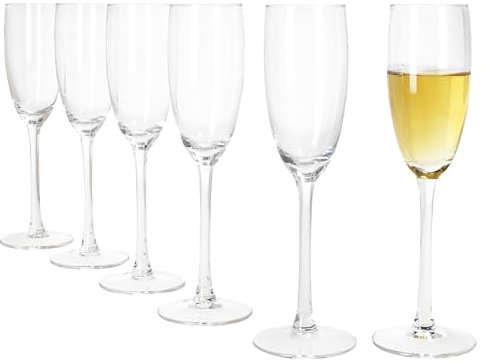 MamboCat 6er Set Grande Royal Sektgläser I 120ml, Höhe 22cm I modernes klares Sektglas mit Fuß I Sektflöte für Prosecco, Champagner & Co I transparente Gläser für Hochzeit, Partys & Co