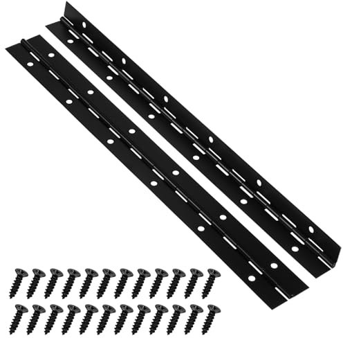 Hemobllo 2pcs Heavy-Duty Piano Hinges for Wood Metal Continuous Hinge with Screws Durable Wear-Resistant Long Hinges for Cabinets Pianos and Wooden Boxes