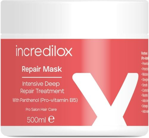 Incredilox Deep Repair Hair Mask 500ml – Intensive Treatment for Dry, Damaged Hair – Deep Nourishment, Smooth & Shiny Finish – Salon Grade Formula – All Hair Types – Made in UK – Value Pack