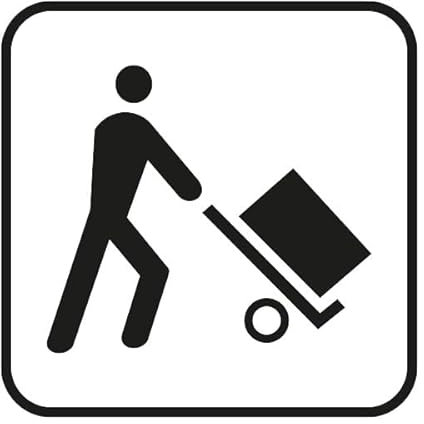 CARTELLO IN LAMIERA SCATOLATA QUADRATO 60X60 cm - Carico e scarico - SEGNALE CATARIFRAGENTE (CARTELLO CLASSE 2)