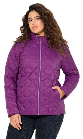 Ulla Popken Hyprar Leichtstepp-Jacke, Wasserabweisend, Recycelt Jacket, Violet foncé, 48-50 Femmes