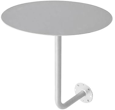 Weißer, runder Cocktailtisch zur Wandmontage, Bistrotisch mit Metalltischplatte, multifunktionaler Beistelltisch für Bistro, Café, Home Office, platzsparend(35x35x45cm)