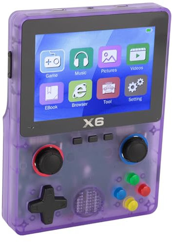 Consola de Juegos Portátil Retro X6, Pantalla IPS de 3,5 Pulgadas, Reproductor de Juegos Portátil con Tarjeta de Memoria de 32 GB, 11 Emuladores de Juegos Compatibles, Batería