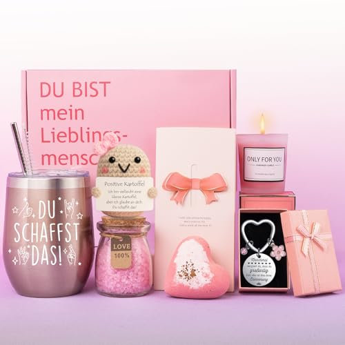 Tixlux Geschenke für Frauen, Geburtstagsgeschenk für Frauen, Geschenk Freundin Geburtstag, Geburtstagsgeschenk für Freundin,Schwester, Ehefrau, Geburtstag Geschenkset, Positive Kartoffel
