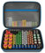 Batterie Aufbewahrungsbox Box, Batteriekasten Koffer mit Batterietester BT-168, Batterie Organizer Hält 161+ Batterien AA AAA C D Cell 9V 3V Lithium LR44 CR2 CR1632 CR2032 - Grau -Nur Fall