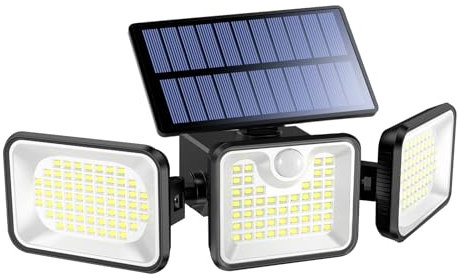 Adamyee Solarlampen für außen mit bewegungsmelder,LED Superhelle Lampe Outdoor/270° Beleuchtungswinkel/Drehbare/IP65 Wasserdicht, Außenlampe für Garage, Garten,Hof, Haustüren