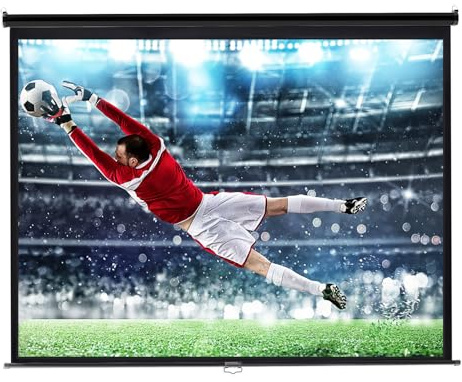INMOZATA Leinwand Beamer Rollo 84 Zoll/ 178x142cm, 4:3 Projektionsleinwand | Beamer Leinwand Deckenmontage & Wandmontage mit Lichtundurchlässig, Stufenlos Arretierbar Für Heimkino Büro Schule, Schwarz