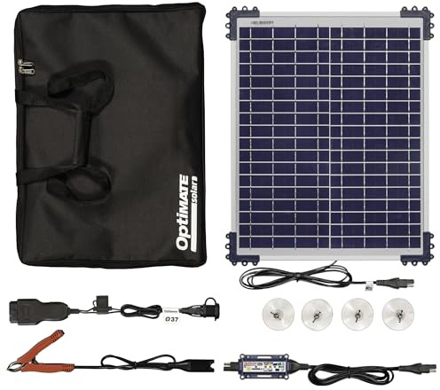 Optimate Solar Duo 20W Car Kit - Smart 12V Battery Maintainer for Easy in-Cabin Car/Truck/RV use - Delivers Safe Months-Long Battery Care