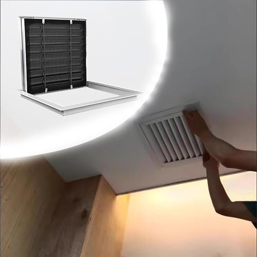 Trampilla Pladur Panel de Acceso para Paneles de Yeso con Nido Antipolvo, Puerta de Acceso con Rejilla para Ventilación, Cubierta de Rejilla Blanca para Sistemas de Conductos de Cocina y Baño(15x15cm(