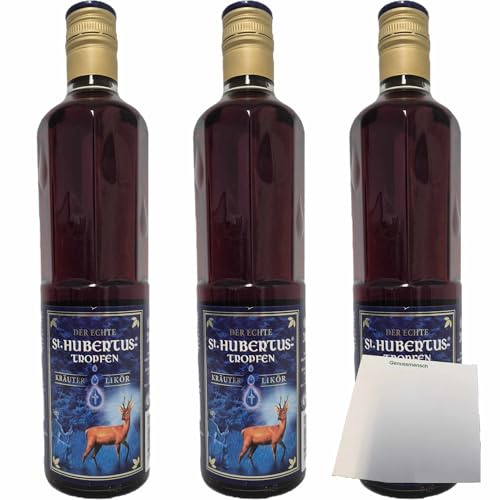 usy Bundle für St. Hubertus Tropfen 30% Vol. 3er Pack (3x0,5 l Flasche) + usy Block
