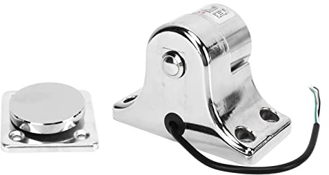 Haofy Butoir de Sol électromagnétique en Alliage de Zinc, Support de Porte Coupe-feu à Aspiration 55kg, Argent, 24V, adapté aux Portes Coupe-feu