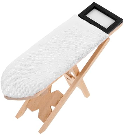 Beaupretty Table à Repasser Miniature en Bois pour Maison de Poupée, Modèle Réduit Décoratif, Accessoire de Mobilier Miniature pour Poupées, Planche à Repasser Mini, Décor Ludique Maison