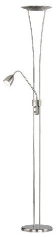 Trio Leuchten LED-Fluter in Nickel matt, inklusive 1 x 20W LED und 1 x 5W LED, Fluter und Lesearm getrennt dimmbar, Höhe - 180 cm 426410207