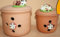 Lot de 2 bocaux en terre cuite porte ail et porte oignon avec vache Alice, 15 x 15 x 20 cm