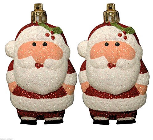 Weihnachtskugeln 2 Pack Glitter süßen Weihnachtsmann