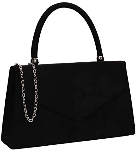 SwankySwans Damen Kendall Suede Clutch-Tasche, Schwarz