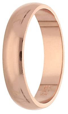 Treuheld® 925 Silber Ring - Rosegold - Größe 58 (18) - Breite: 4mm - Damen & Herren - glänzend - Geburtstag, Vorsteckring, Verlobungsring, Sterling Ehering