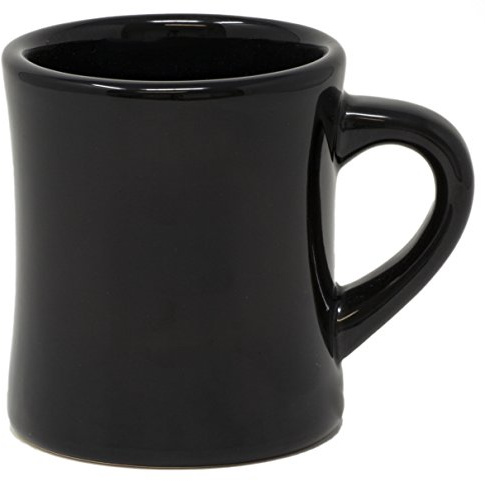 Funny Guy Mugs Classic Retro Diner Coffee Mug - Heavy Duty 10 Oz Stoneware Cup with Easy Grip Handle - Ideal for Hot and Cold Beverages (Black, 10 Ounce)