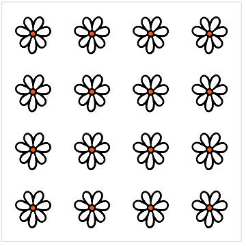 4R Quattroerre.it 14225 Adhésif 3D Mini Fleurs, 52 x 52 mm