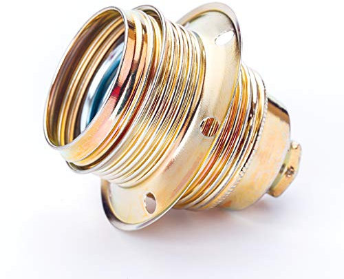 Douille E27 en métal laiton, laiton galvanisé, chromé, argenté, douille de lampe, filetage à vis (laiton)