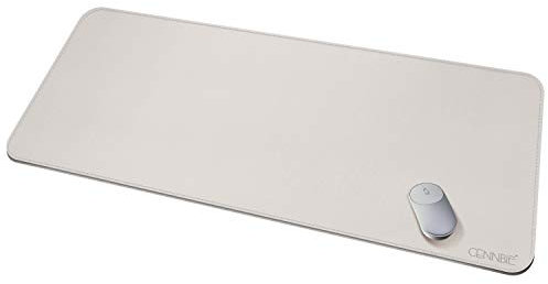 CENNBIE 3XL Extragroße Schreibtischunterlage Leder 130 * 60 cm, Mega-Größe, Premium-Veganer-Leder-Schreibtischunterlage - Ultra Ergocomfort-Technologie (Creme