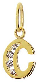 NKlaus Buchstabe C 8 Karat 333 Gold gelbgold Kettenanhänger klein 8mm Alphabet Zirkonia 9231